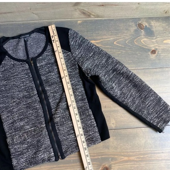 Eileen Fisher Jacket Tweed Color Block Cropped M - Picture 6 of 8